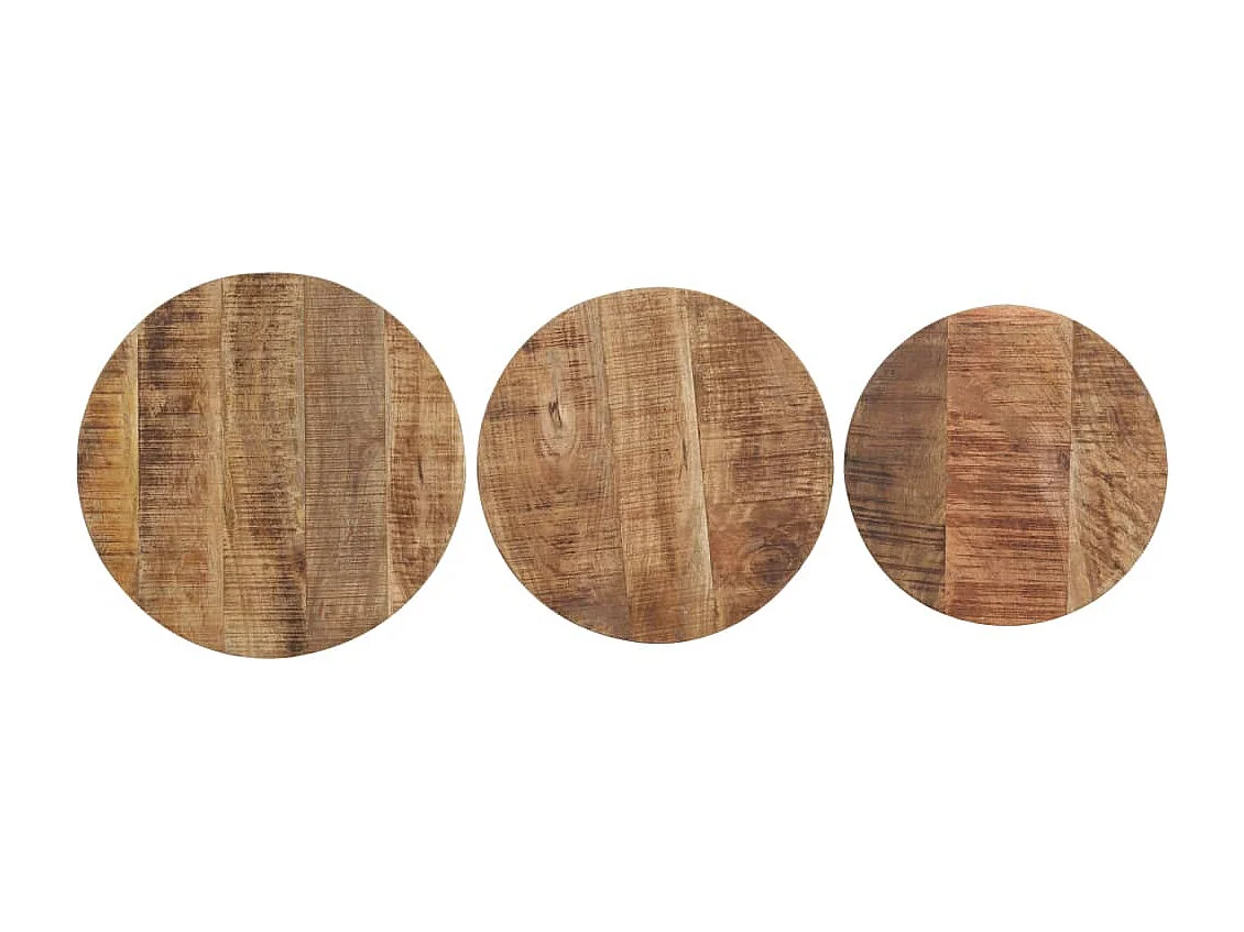 mesas auxiliares de madera de mango rugoso