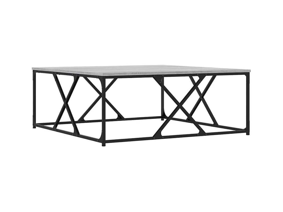 Tavolino Sonoma grigio 100x100x40 cm in legno ingegnerizzato