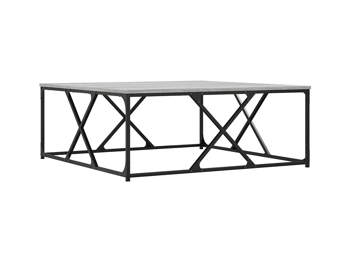 Tavolino Sonoma grigio 100x100x40 cm in legno ingegnerizzato