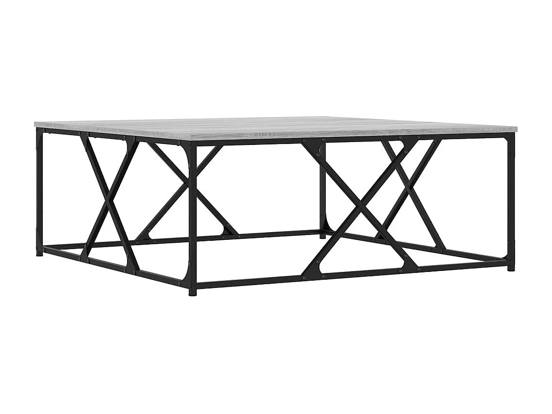 Table basse sonoma gris 100x100x40 cm bois d'ingénierie