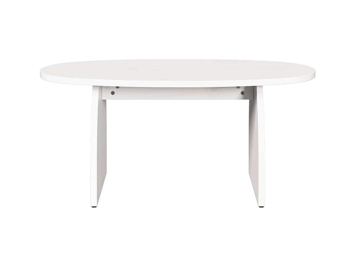 Table basse Blanc 80 x 40 x 35 cm Bois massif en pin