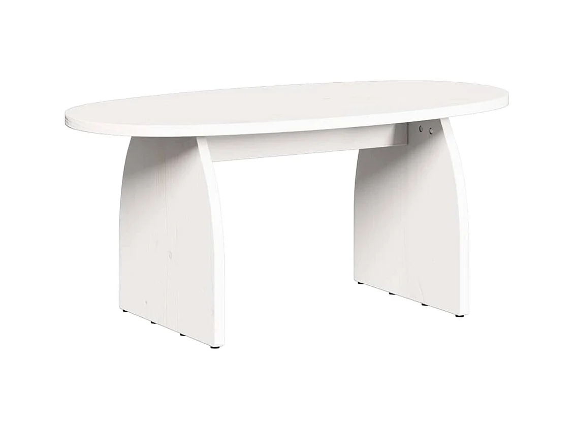 Table basse Blanc 80 x 40 x 35 cm Bois massif en pin