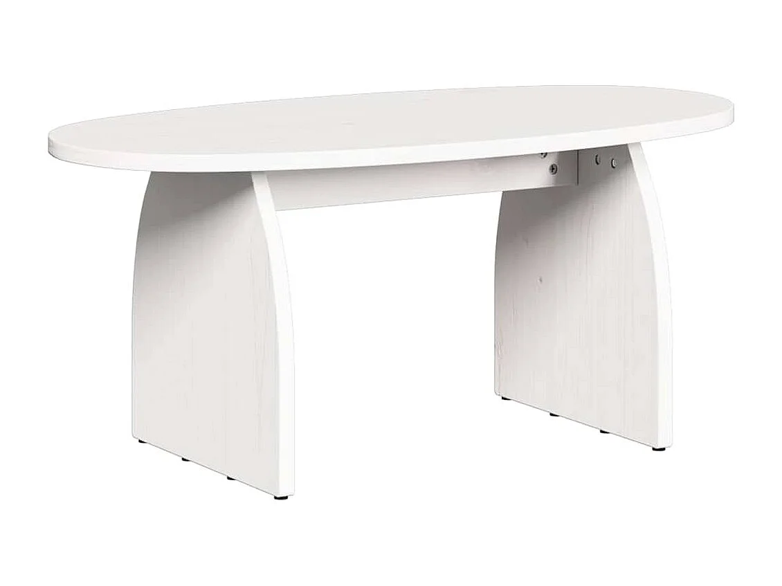 Table basse Blanc 80 x 40 x 35 cm Bois massif en pin
