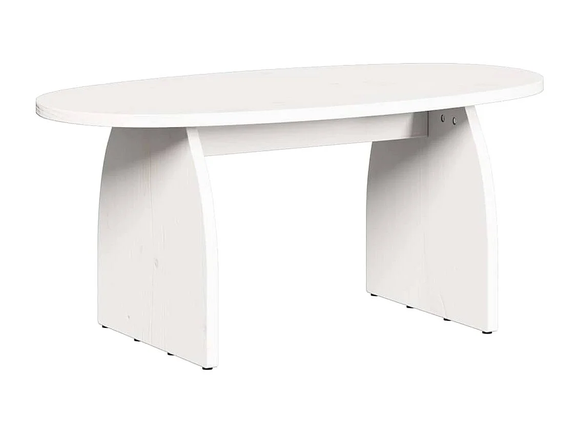 Table basse Blanc 80 x 40 x 35 cm Bois massif en pin