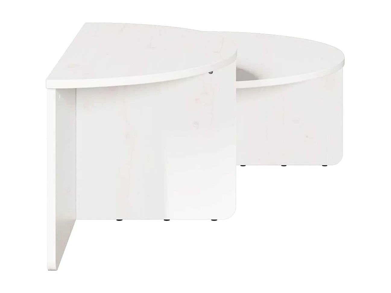 Table basse 2 pcs Blanc 79 x 39,5 x 40 cm Bois massif en pin