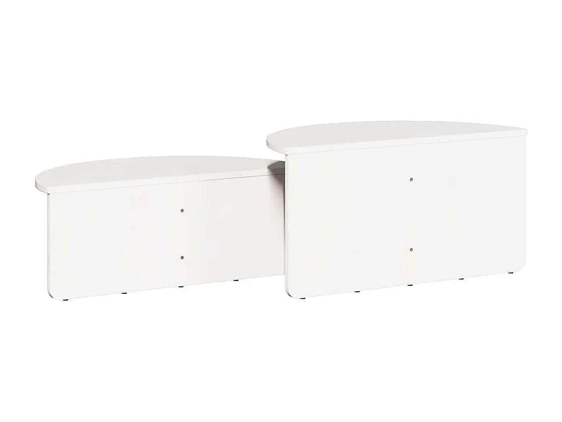 Tavolino da caffè 2 pezzi Bianco 79 x 39,5 x 40 cm Legno massello di pino