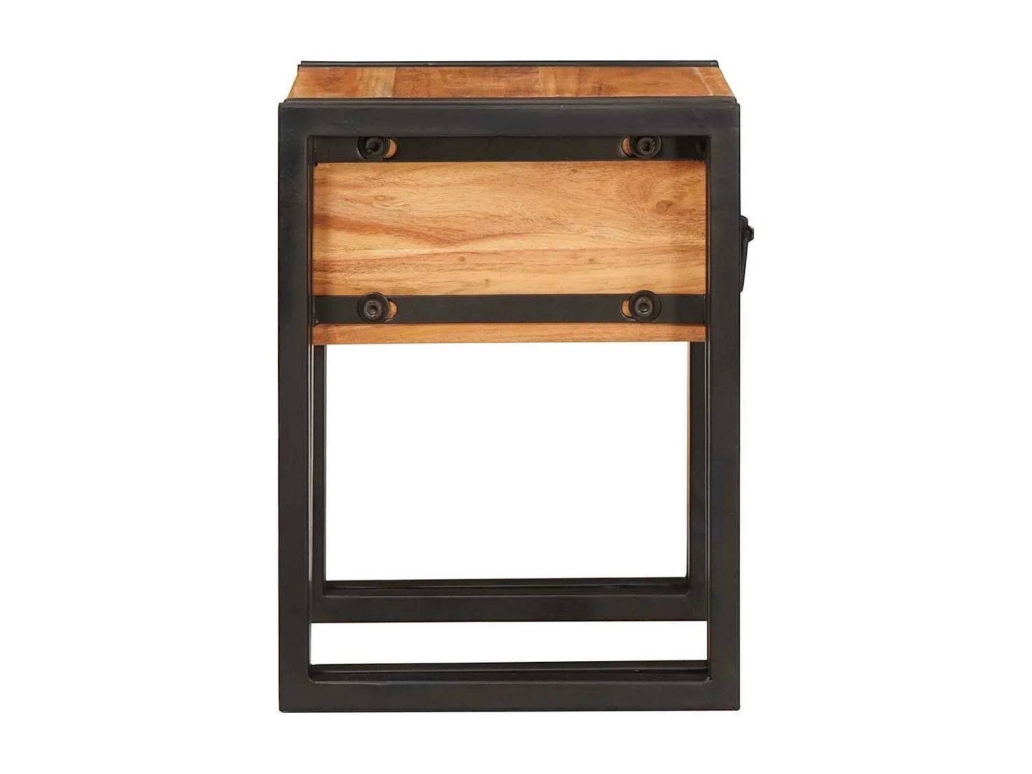 Tavolino laterale 30 x 30 x 40 cm Legno massello di acacia e metallo