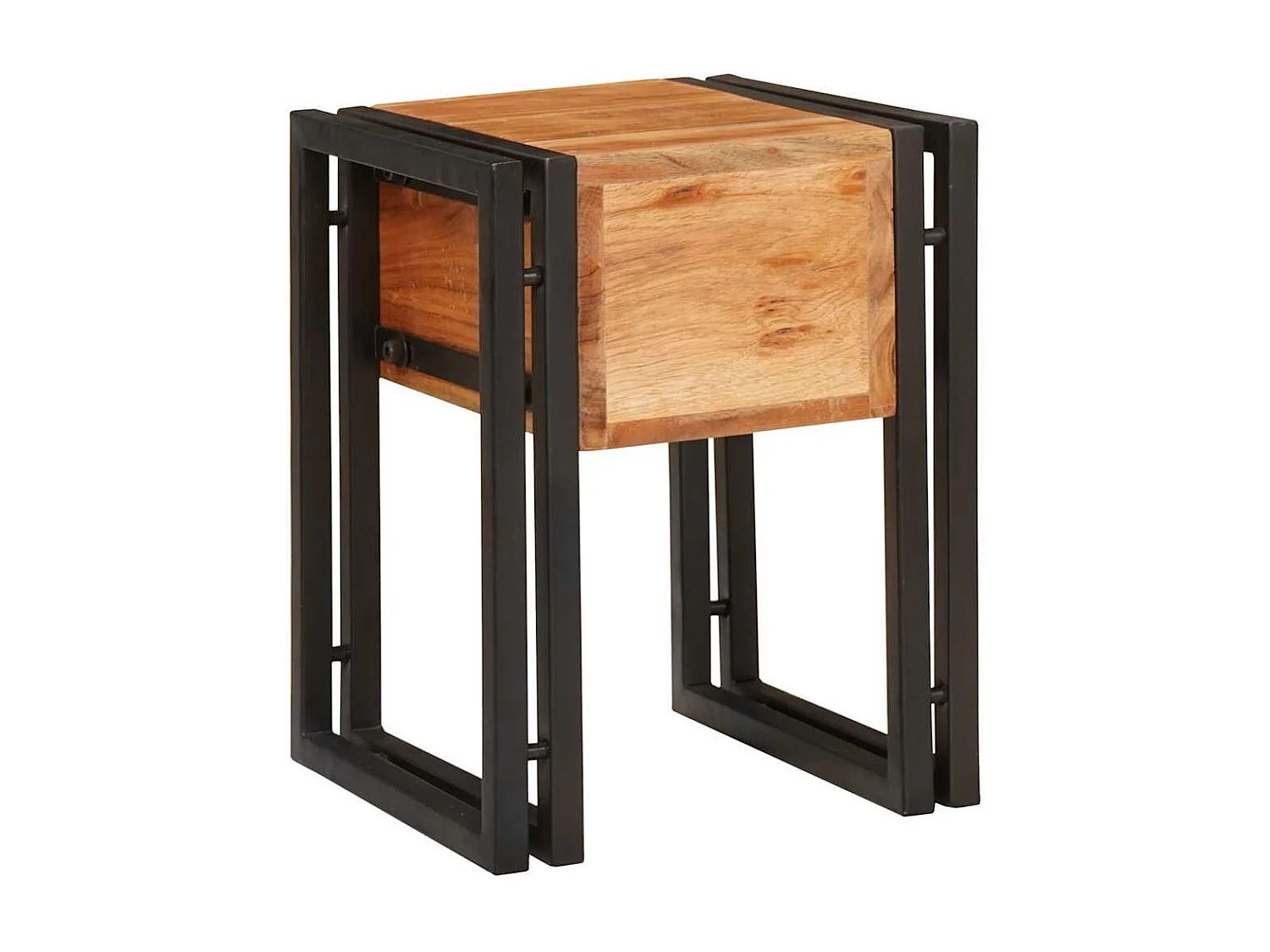 Bijzettafel 30 x 30 x 40 cm Massief acaciahout en metaal