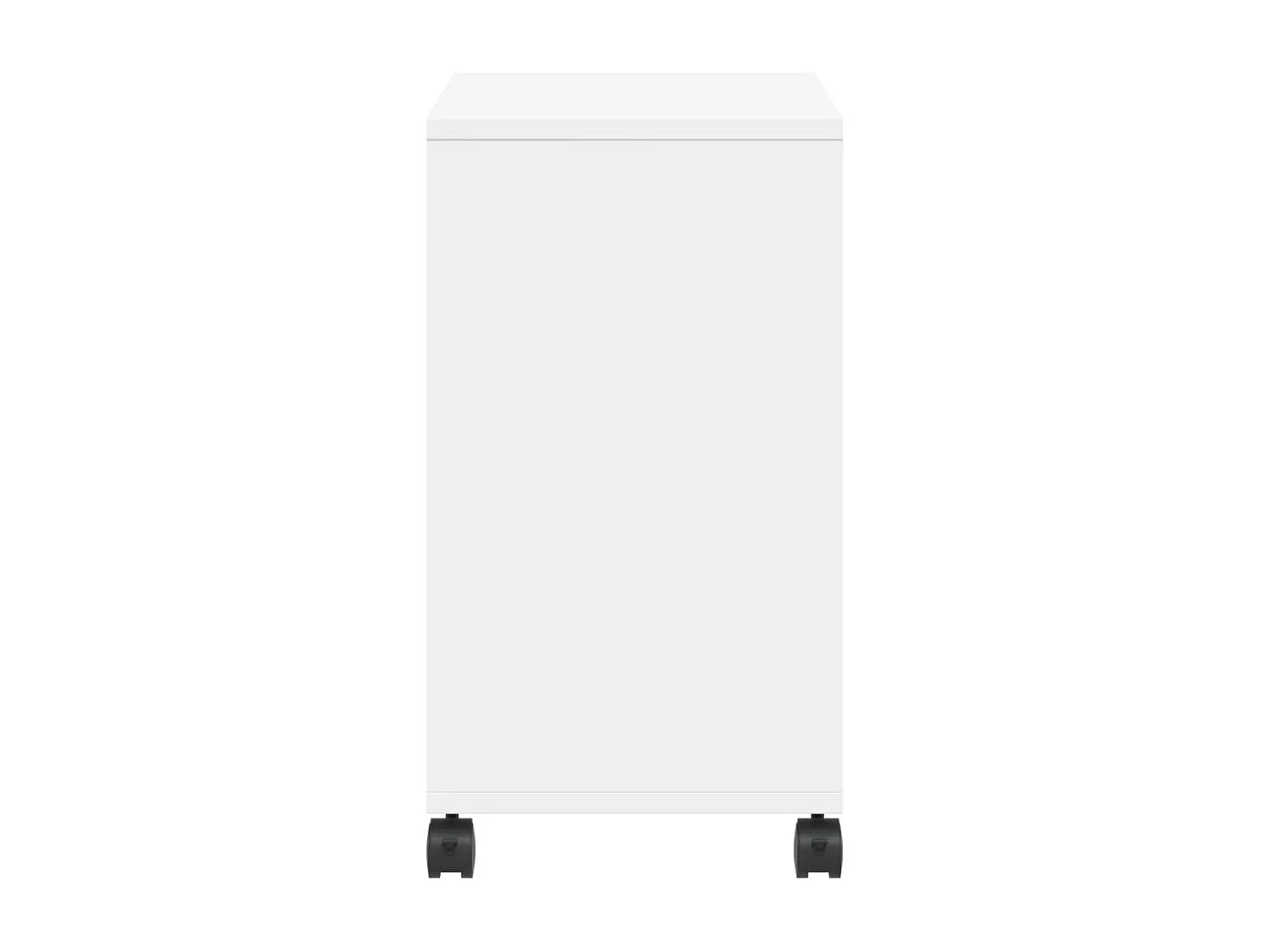 Tavolino laterale con ruote bianco 50x30x55 cm in legno ingegnerizzato