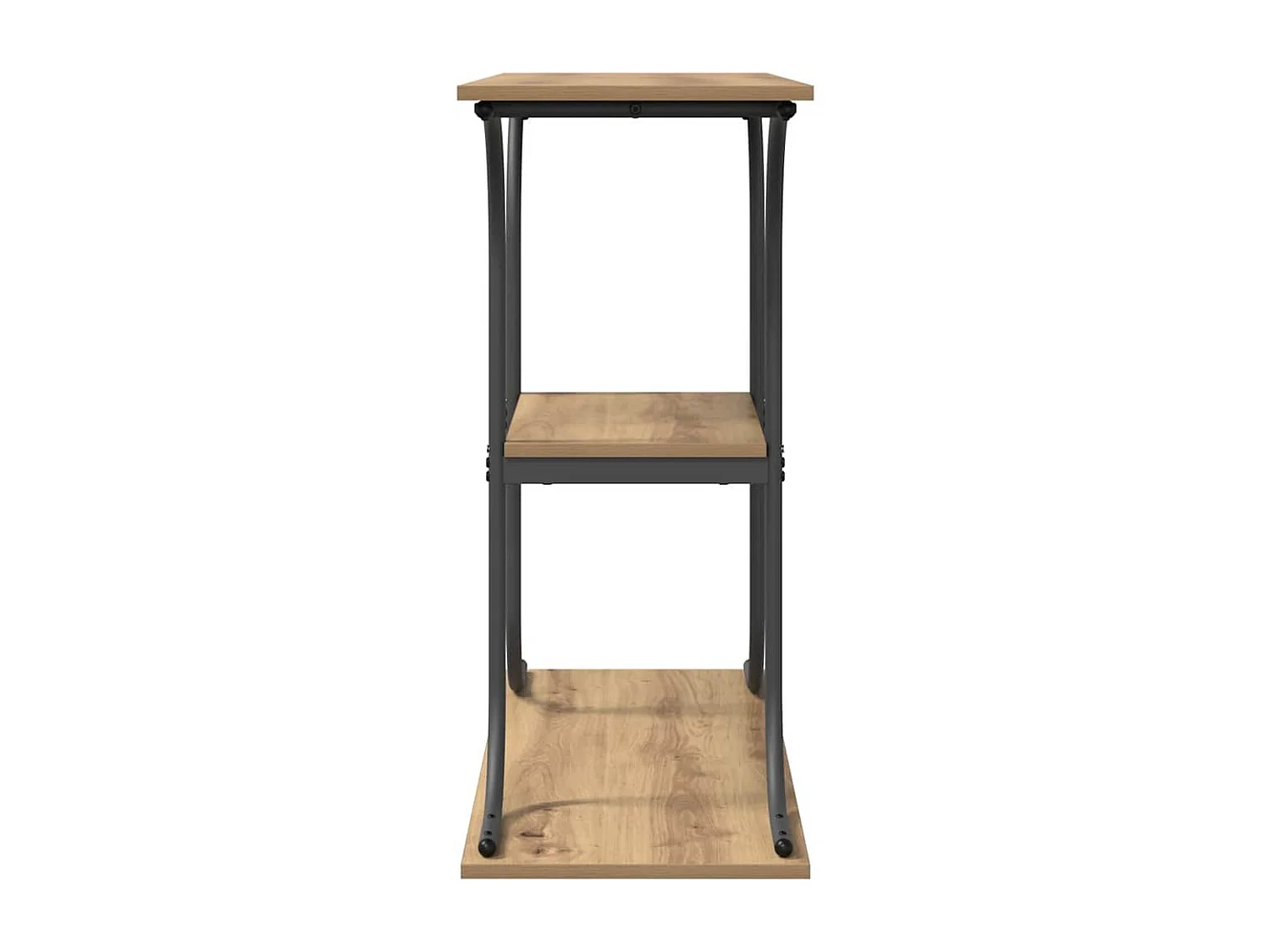 Tavolo consolle con ripiano, rovere lavorato a mano, 101 x 35 x 80,5 cm