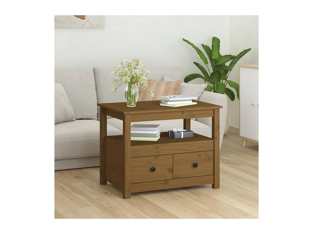 Salontafel Honingbruin 71x49x55 cm Massief grenenhout