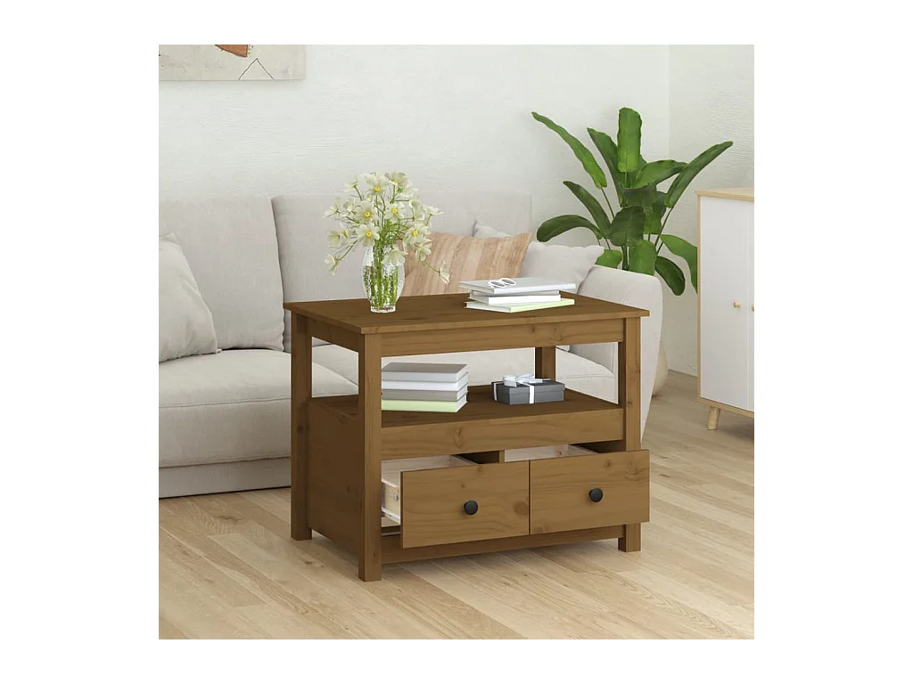 Salontafel Honingbruin 71x49x55 cm Massief grenenhout