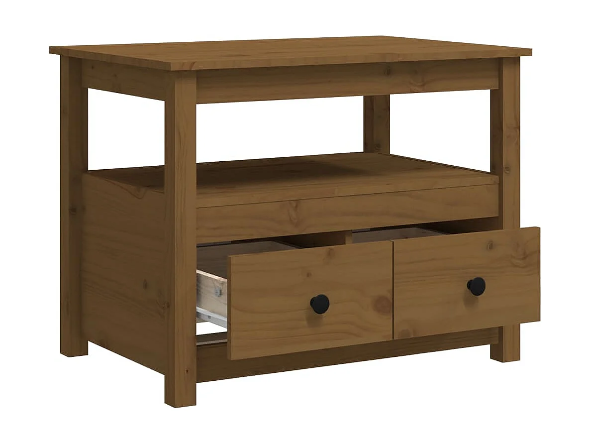 Salontafel Honingbruin 71x49x55 cm Massief grenenhout