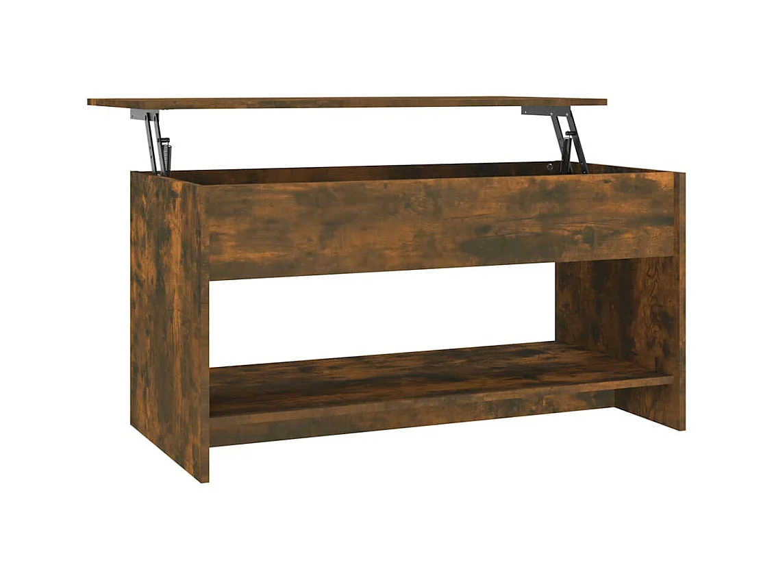 Table basse Chêne fumé 102x50x52,5 cm Bois d'ingénierie