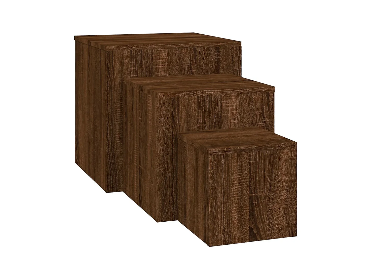 mesas auxiliares de madera de ingeniería de roble marrón