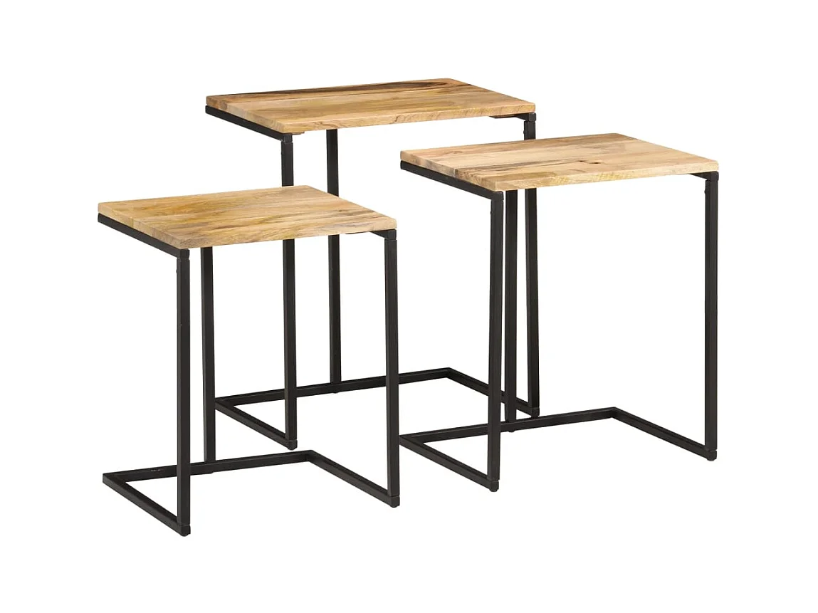 Bijzettafels 3 stuks massief acaciahout