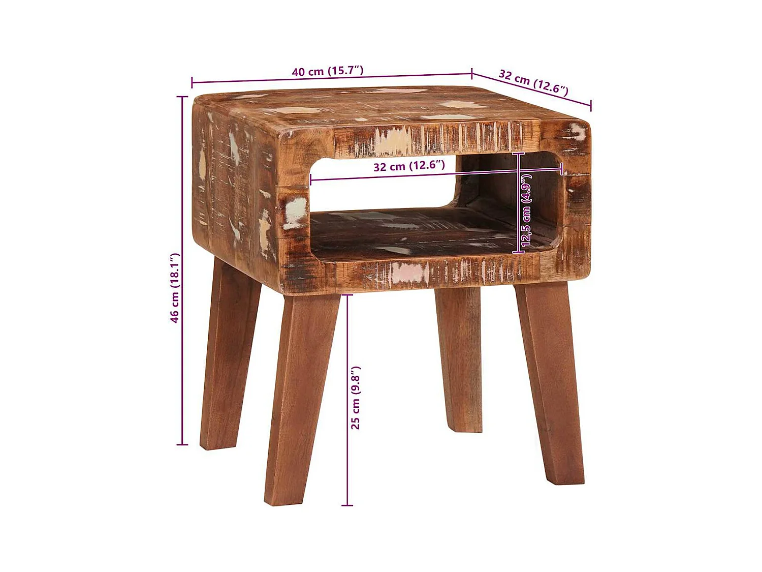Tables d'appoint Multicolore bois de récupération massif