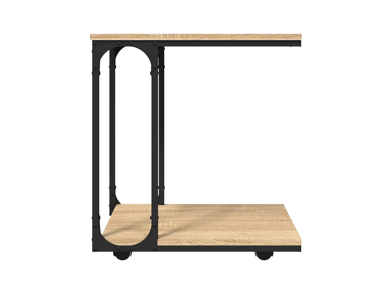 Bijzettafel met wielen Sonoma eiken 50x35x55,5 cm
