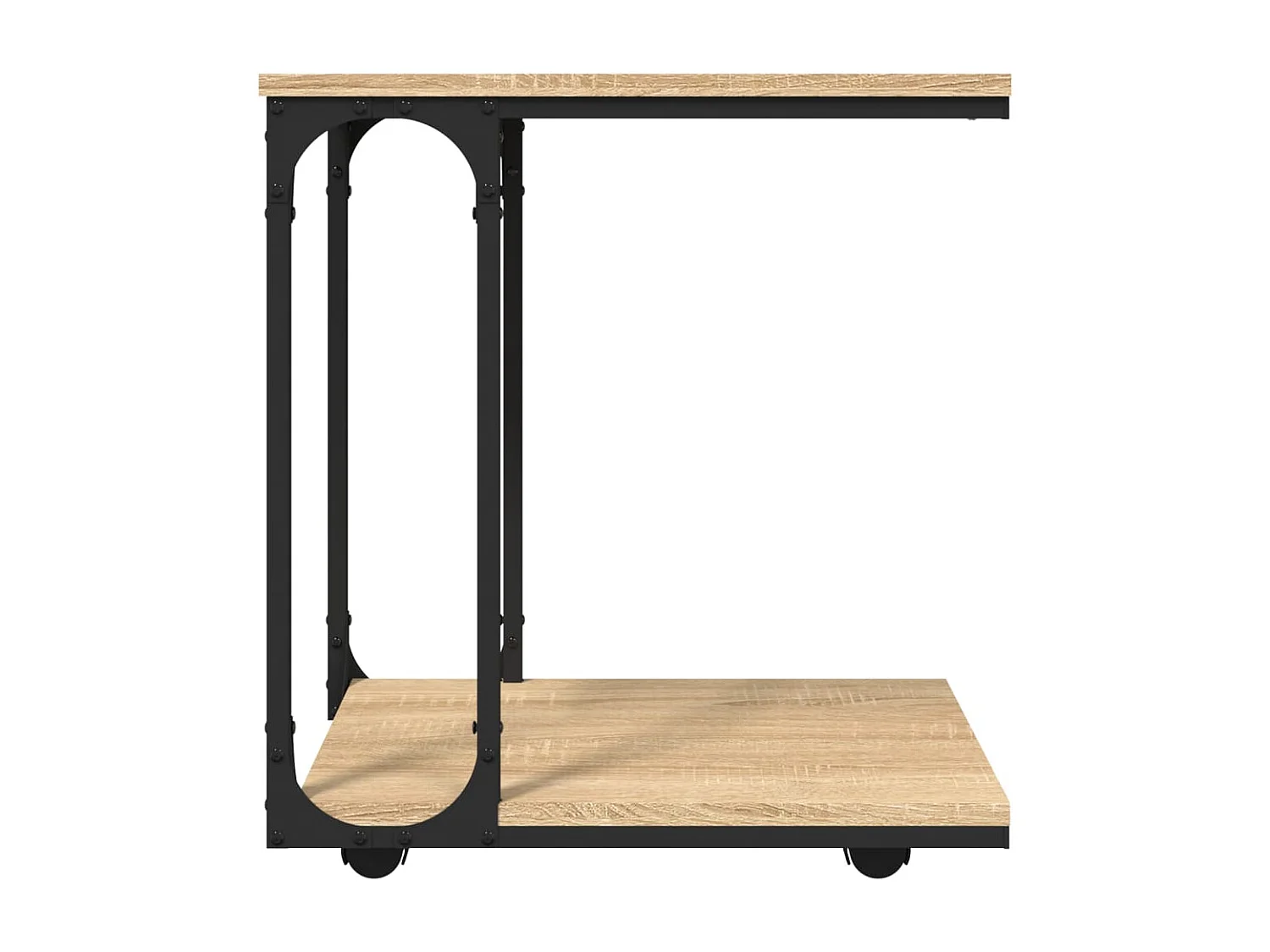 Mesa auxiliar con ruedas roble Sonoma 50x35x55,5 cm