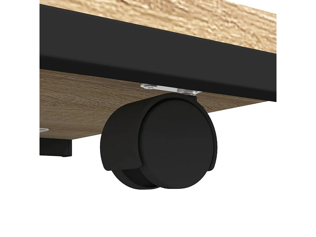 Mesa auxiliar con ruedas roble Sonoma 50x35x55,5 cm