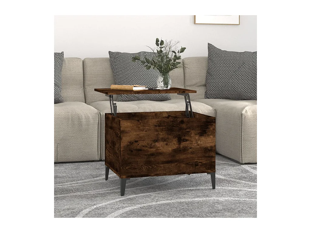 Table basse Chêne fumé 60x44,5x45 cm Bois d'ingénierie