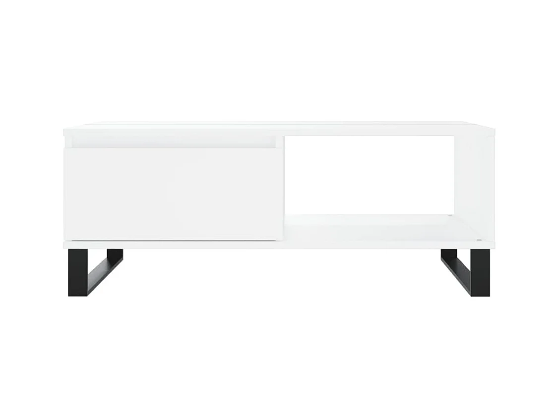 Mesa de centro blanca 90x60x35 cm madera de ingeniería