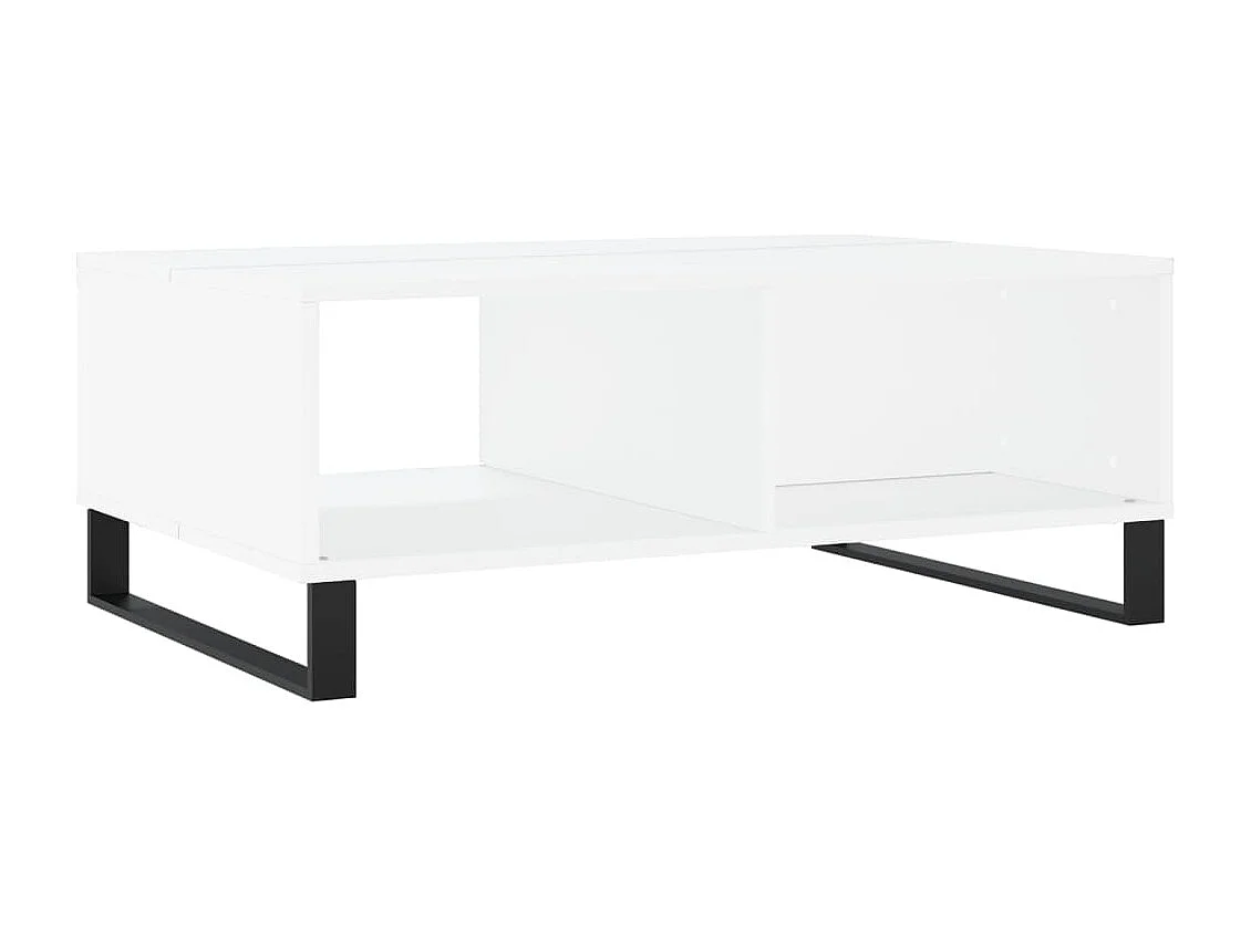 Table basse blanc 90x60x35 cm bois d'ingénierie