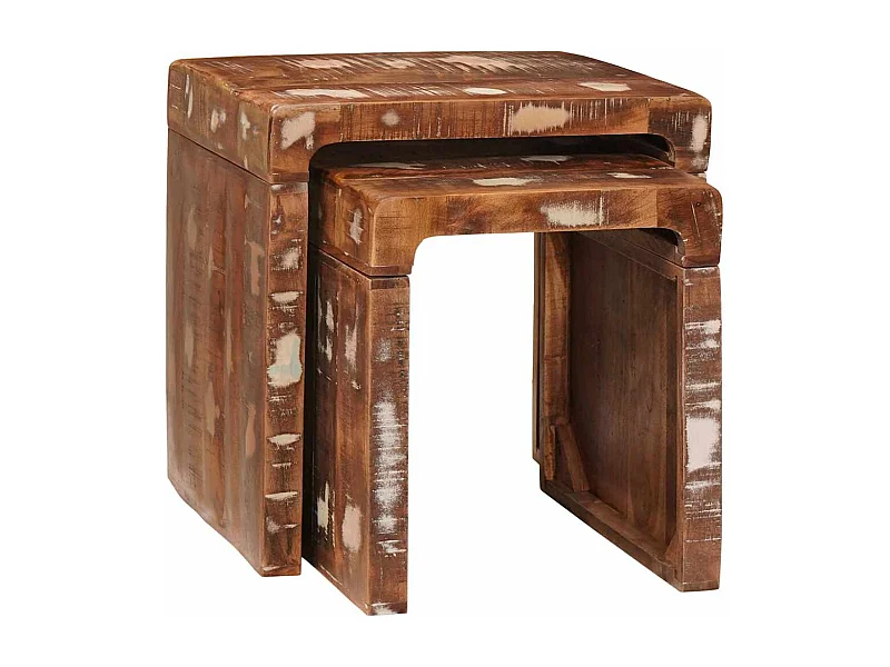 Tables d'appoint Multicolore bois de récupération massif