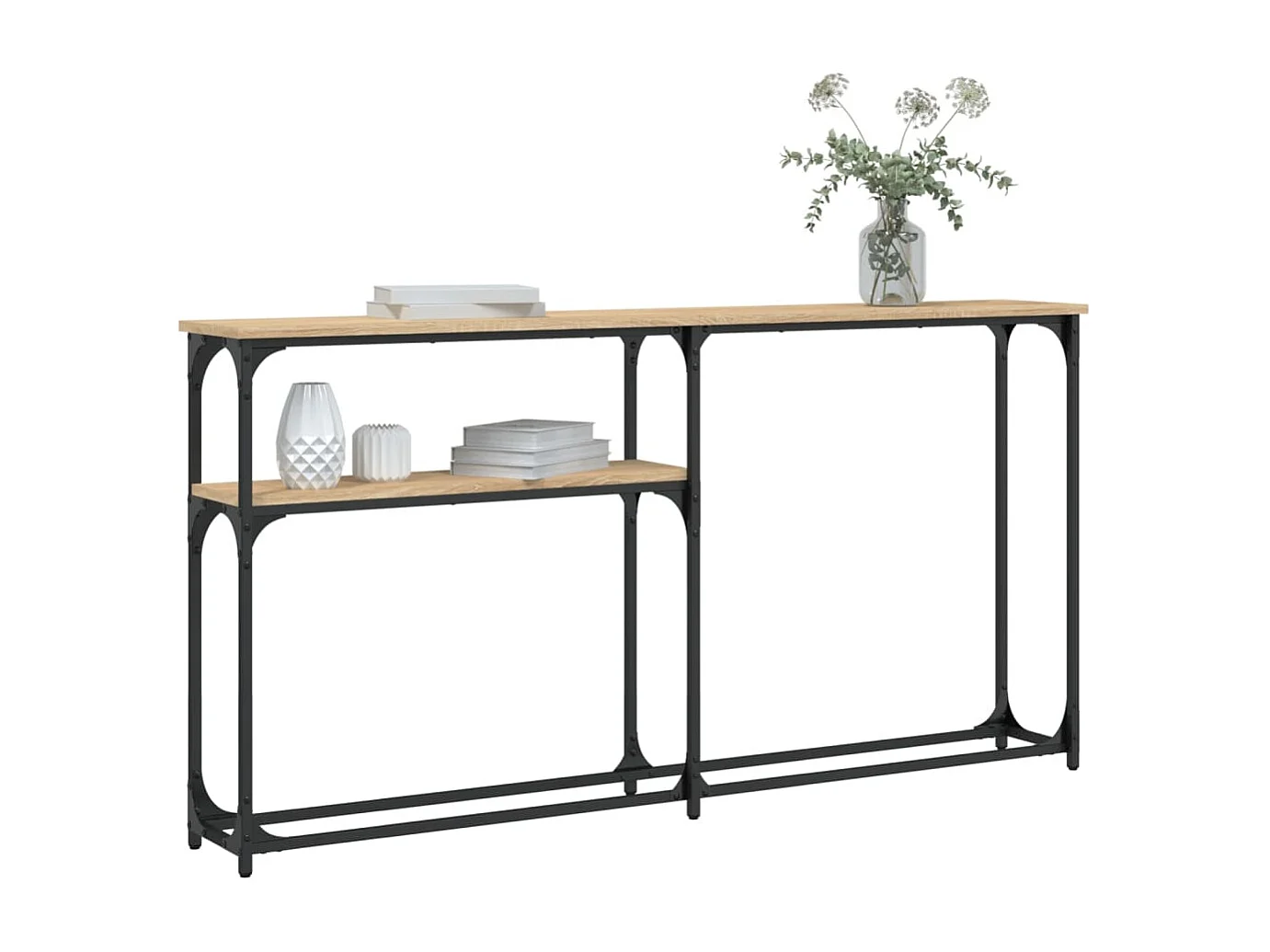 Tavolo consolle in rovere Sonoma 145x22,5x75 cm in legno ingegnerizzato