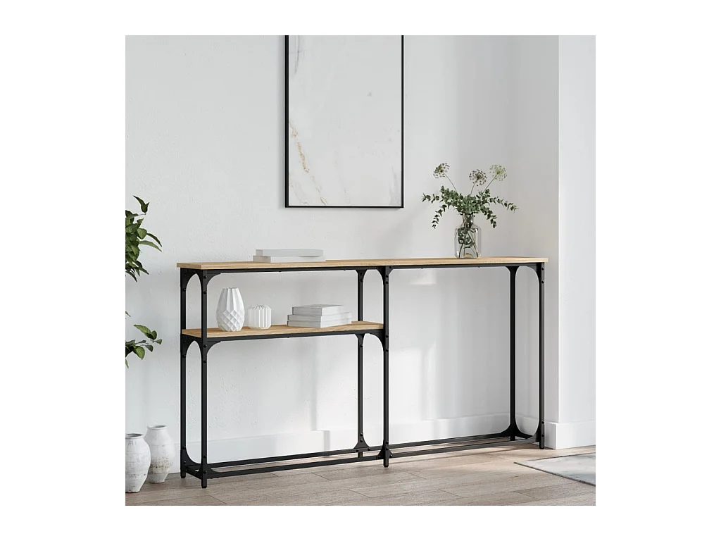 Table console chêne sonoma 145x22,5x75 cm bois d'ingénierie
