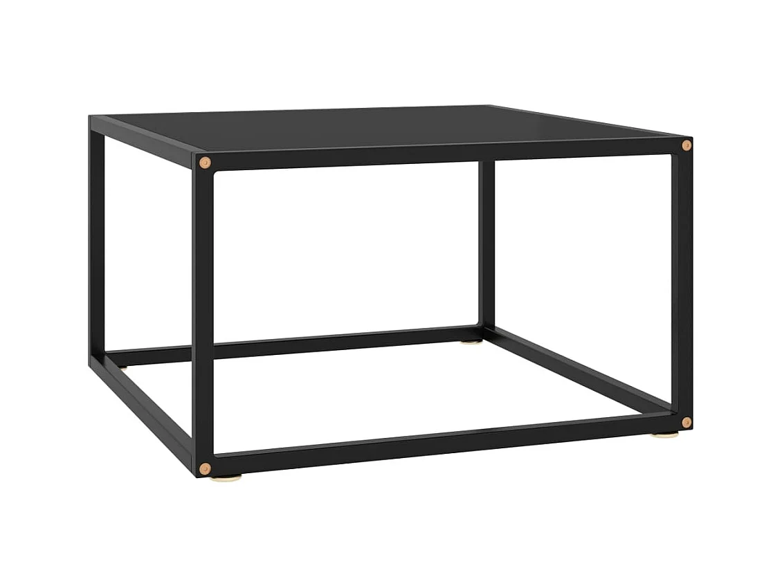 Table basse Noir avec verre noir 60x60x35 cm