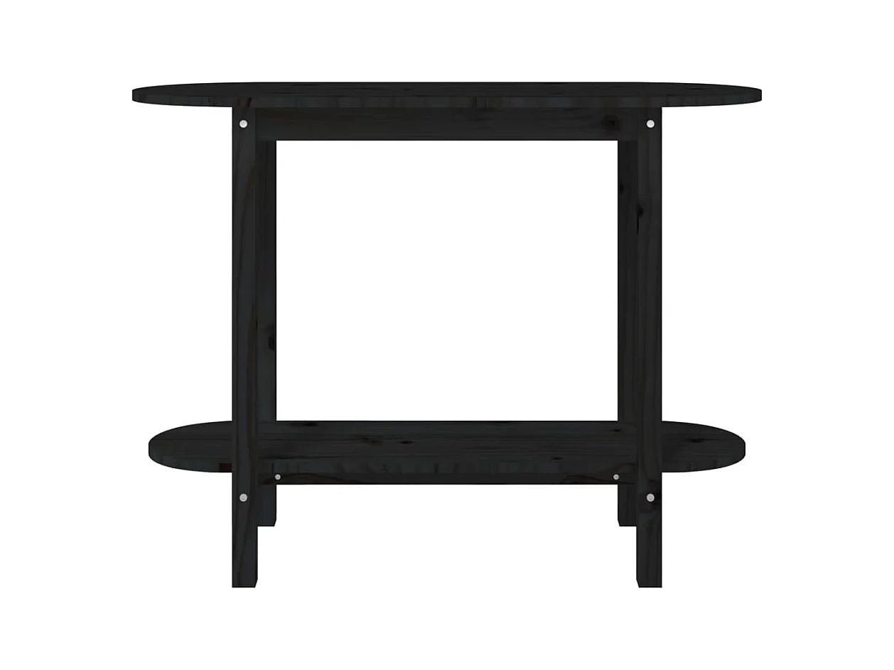 Consoletafel Zwart 110x40x80 cm Massief grenenhout