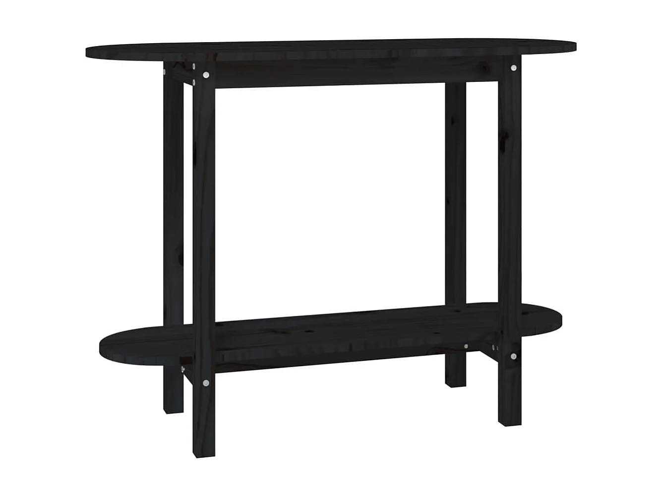 Tavolo consolle Nero 110x40x80 cm Legno massello di pino