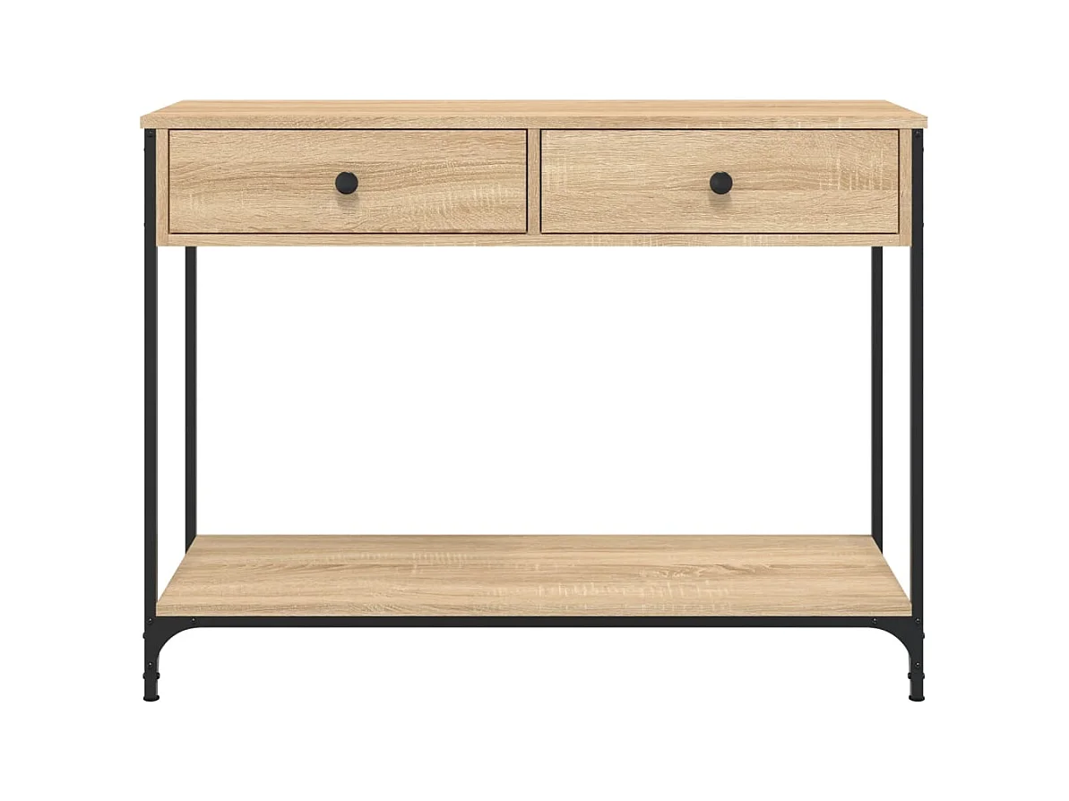 Table console chêne sonoma 100x34,5x75 cm bois d'ingénierie