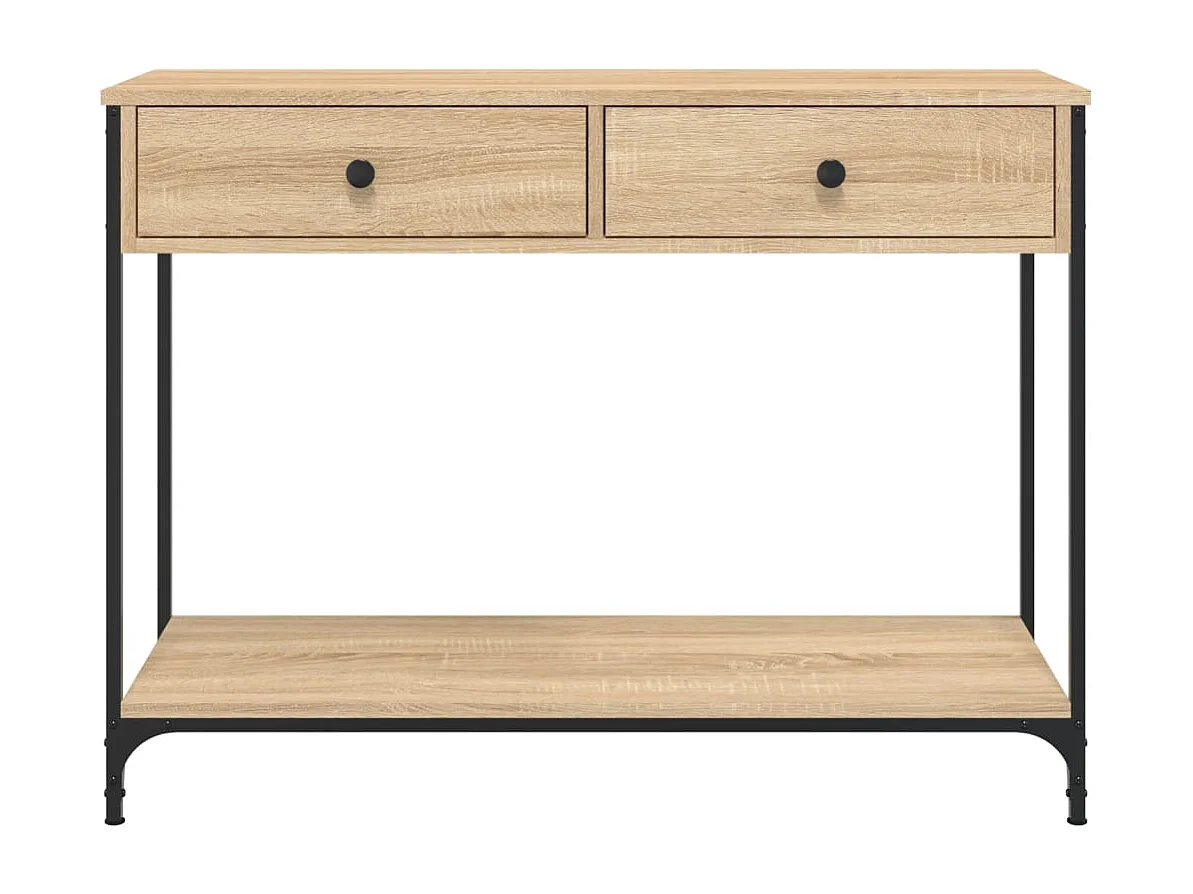 Table console chêne sonoma 100x34,5x75 cm bois d'ingénierie
