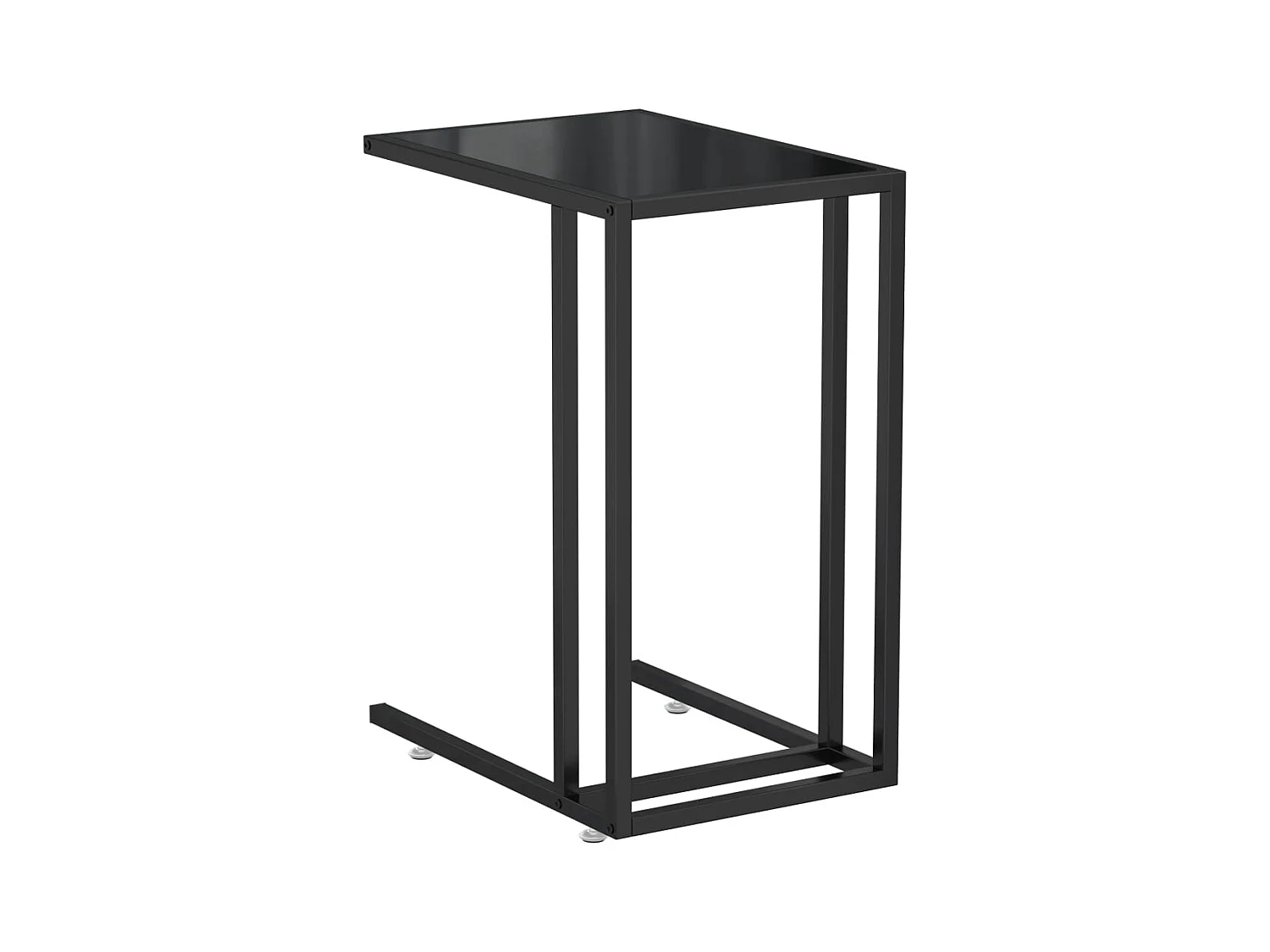 Schwarzer Computer-Beistelltisch 50x35x65 cm Hartglas