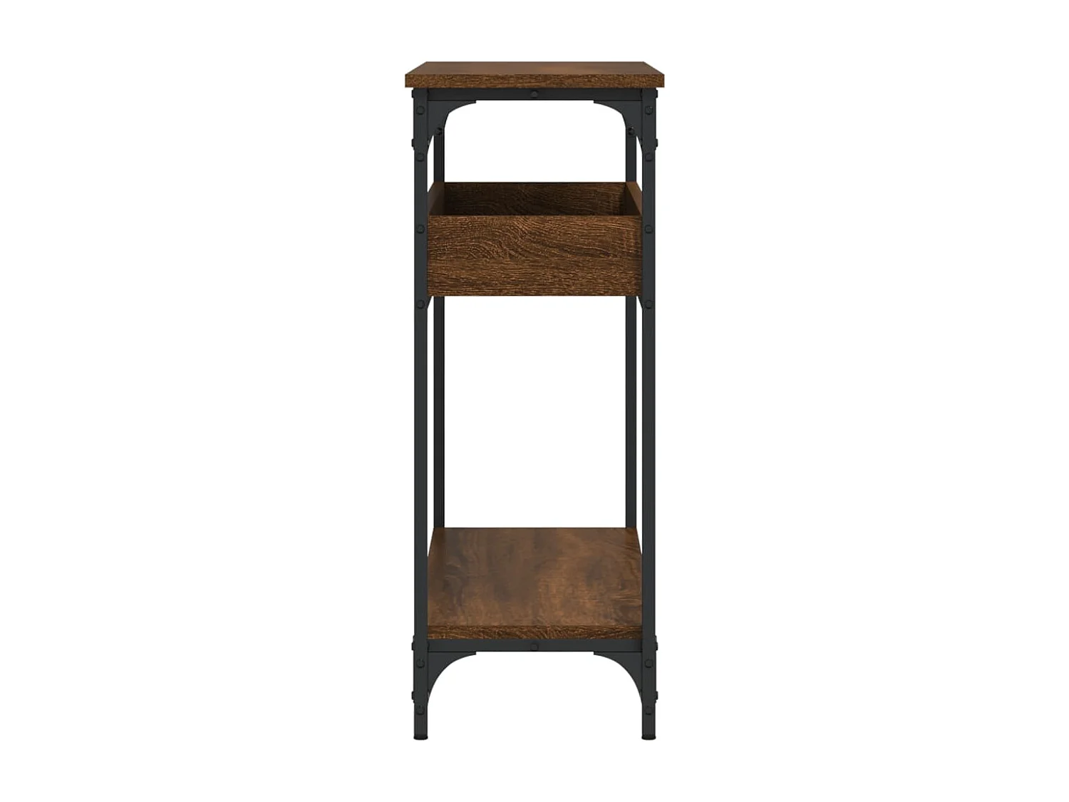 Tavolo consolle con ripiano rovere marrone 100x29x75 cm