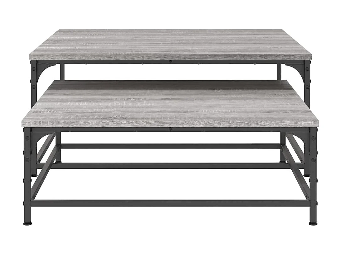 Tables basses gigognes 2 pcs sonoma gris bois d'ingénierie