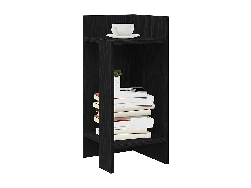 Tavolini laterali 2 pezzi con ripiano nero 25,5x27x60 cm