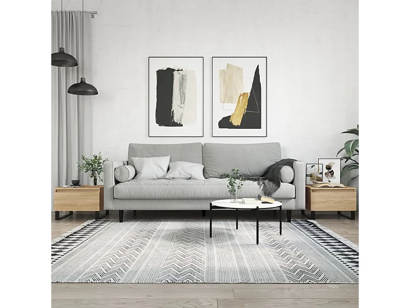 Salontafels 2 stuks Sonoma eiken 50x46x35 cm bewerkt hout