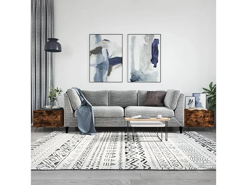Couchtische 2 Stück geräucherte Eiche 50x50x40 cm Holzwerkstoff