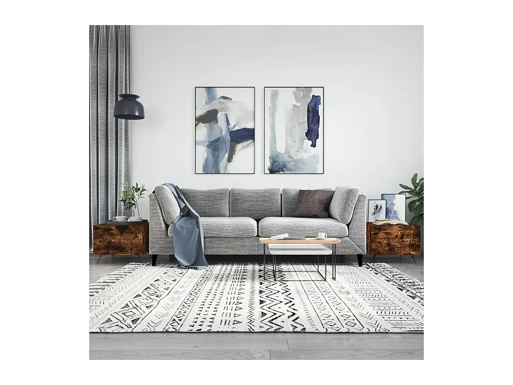 Couchtische 2 Stück geräucherte Eiche 50x50x40 cm Holzwerkstoff