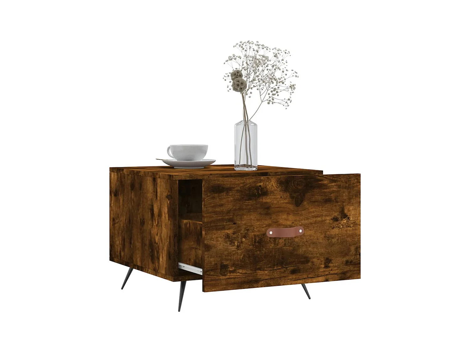 Couchtische 2 Stück geräucherte Eiche 50x50x40 cm Holzwerkstoff