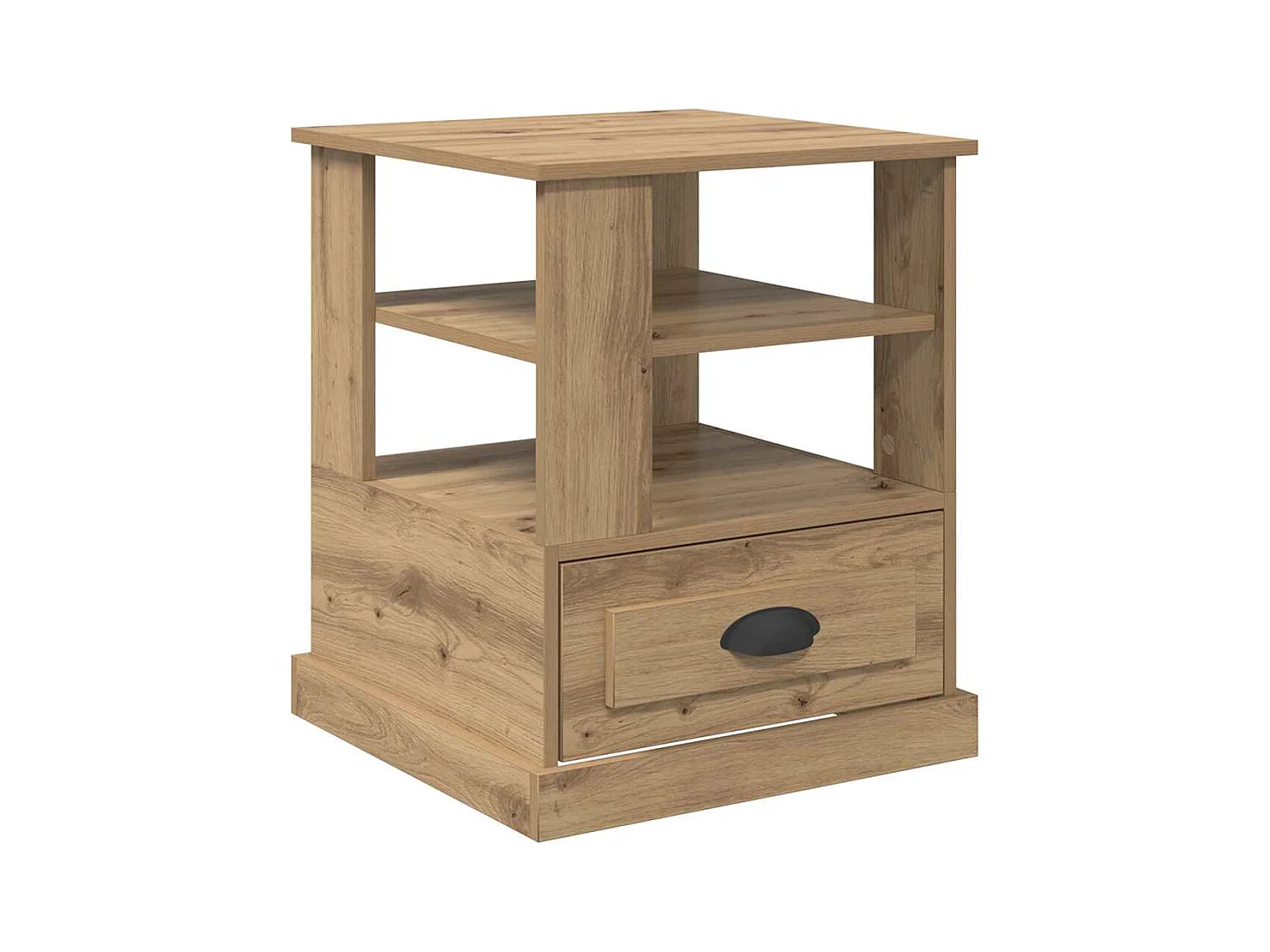 Cabinet de chevet avec tiroir chêne artisanal 50 x 50 x 60 cm