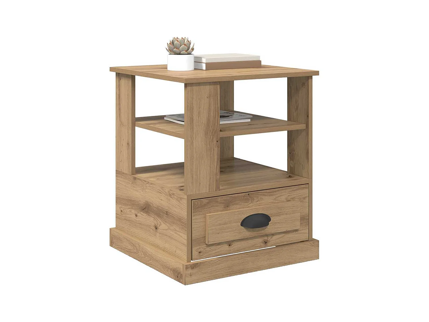 Cabinet de chevet avec tiroir chêne artisanal 50 x 50 x 60 cm