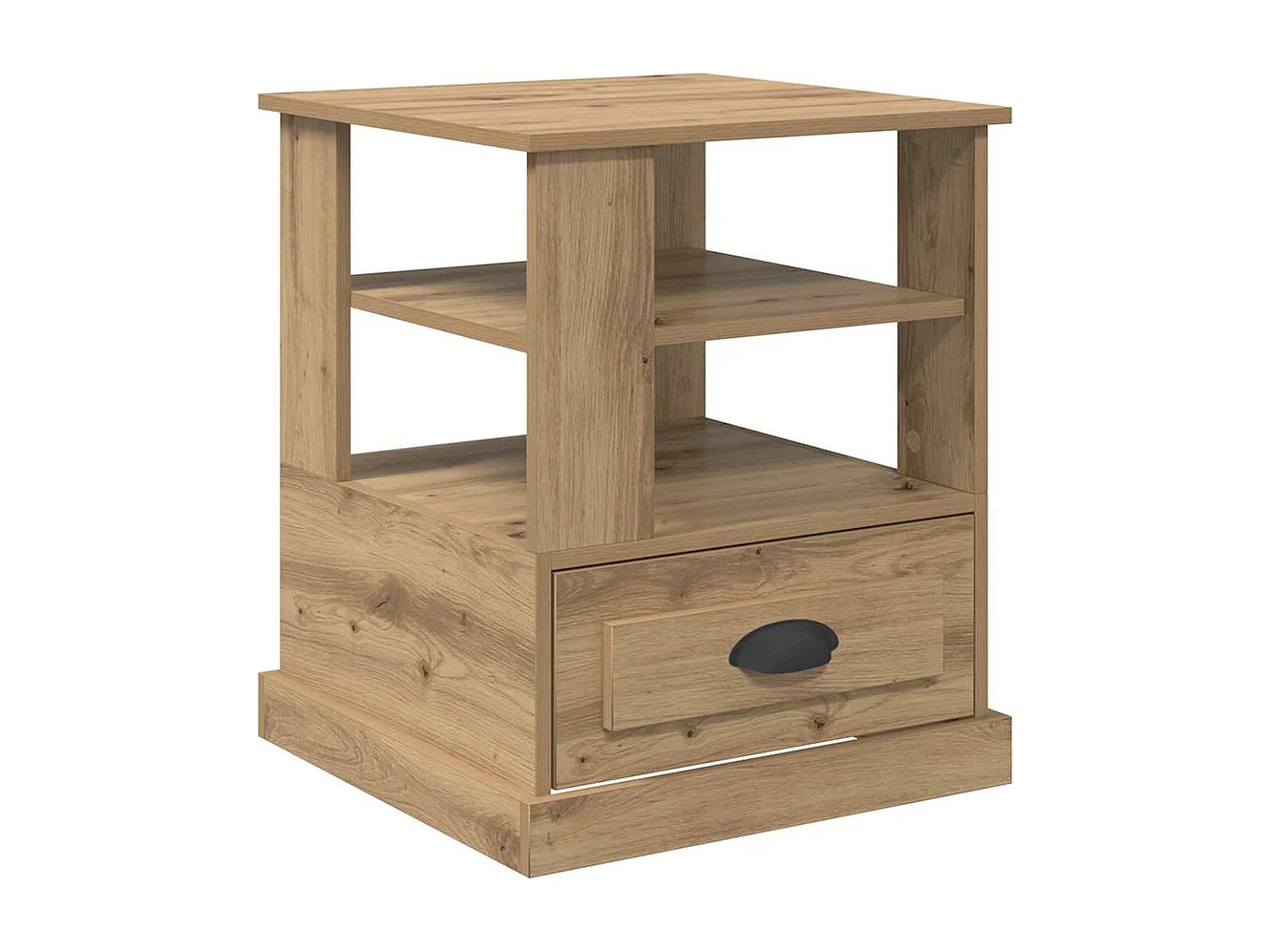 Comodino con cassetto, rovere lavorato a mano, 50 x 50 x 60 cm