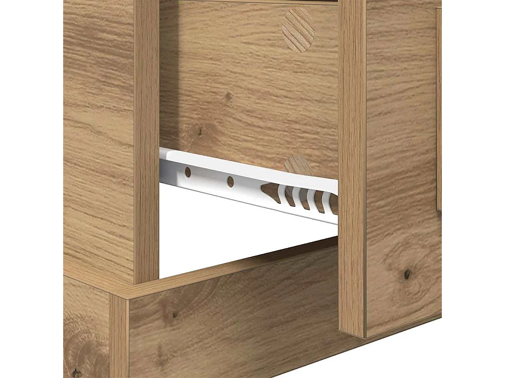 Cabinet de chevet avec tiroir chêne artisanal 50 x 50 x 60 cm