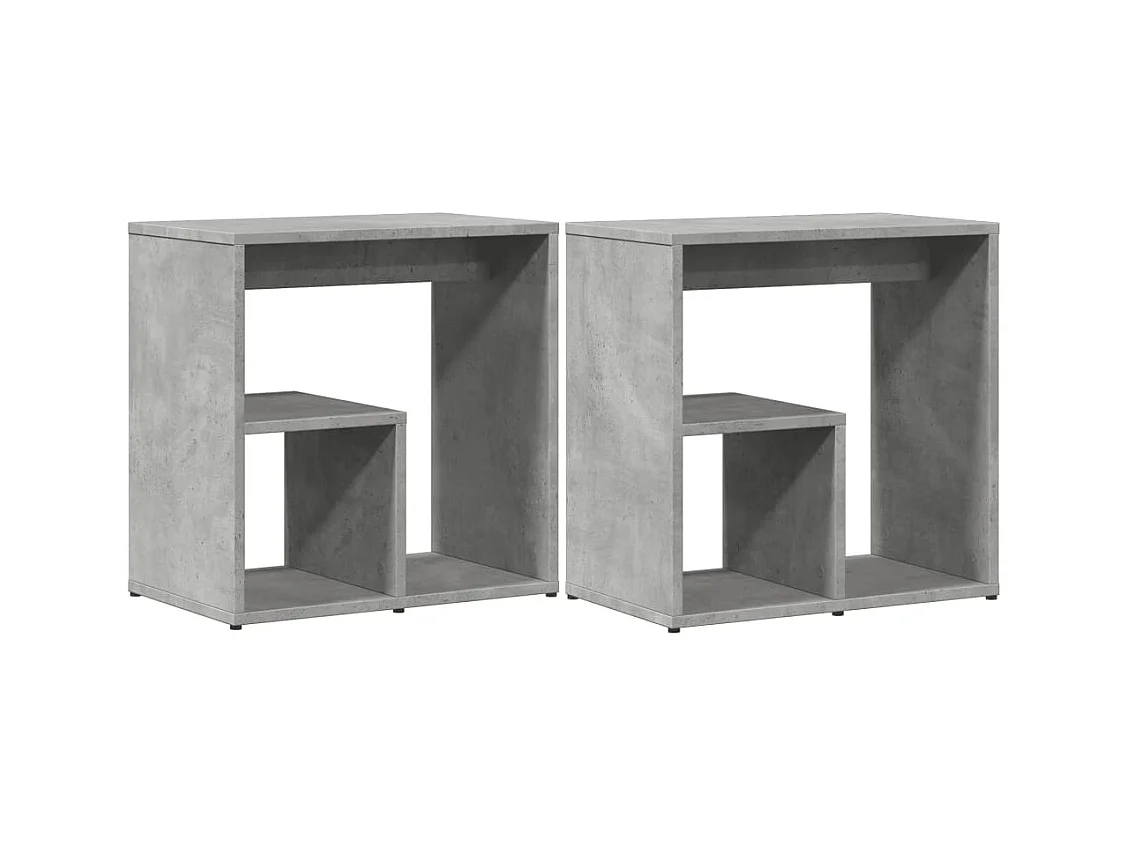 Mesas auxiliares 2 piezas gris hormigón 50x30x50 cm madera de ingeniería