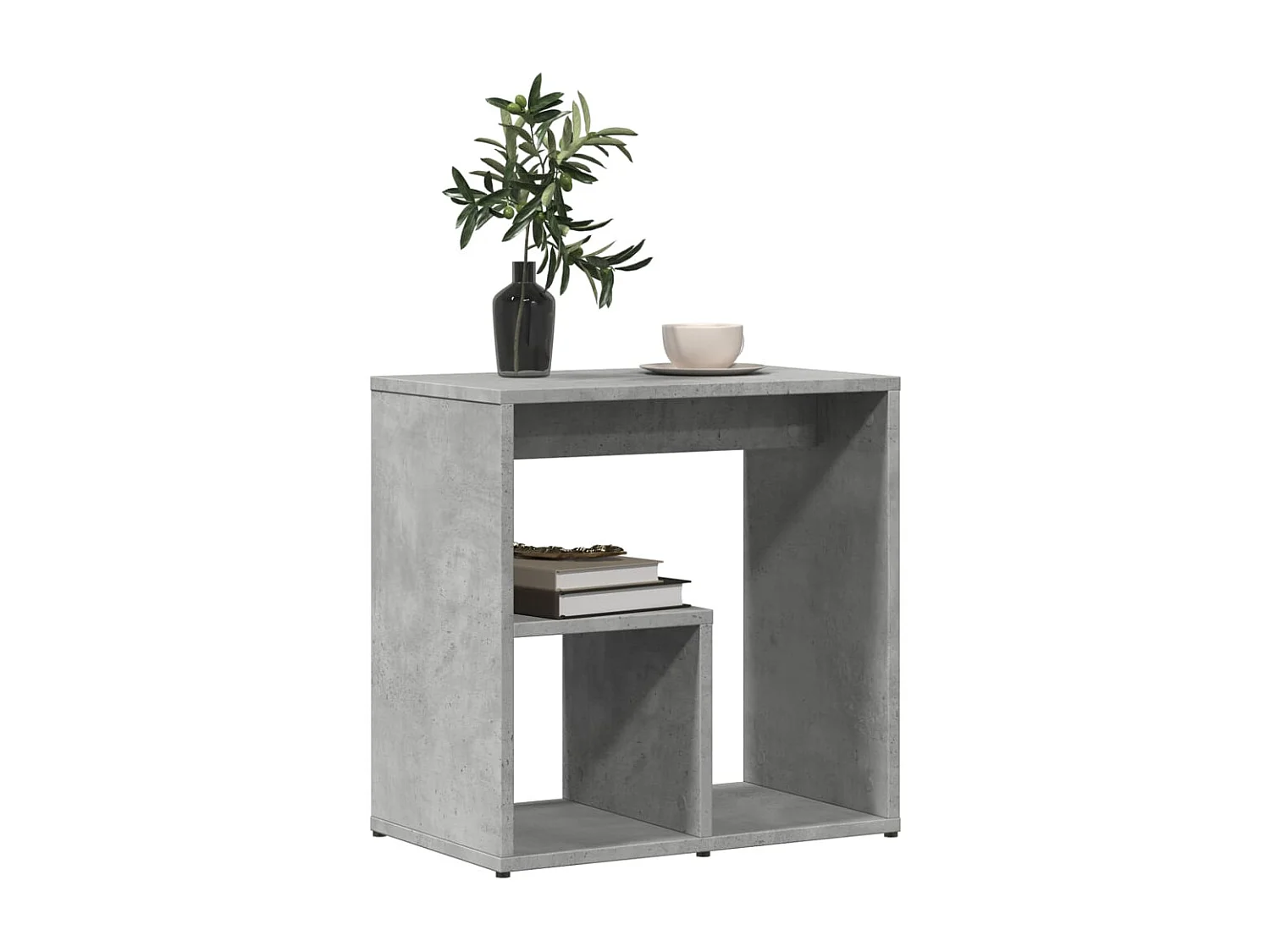 Tavolini laterali 2 pezzi grigio cemento 50x30x50 cm in legno ingegnerizzato