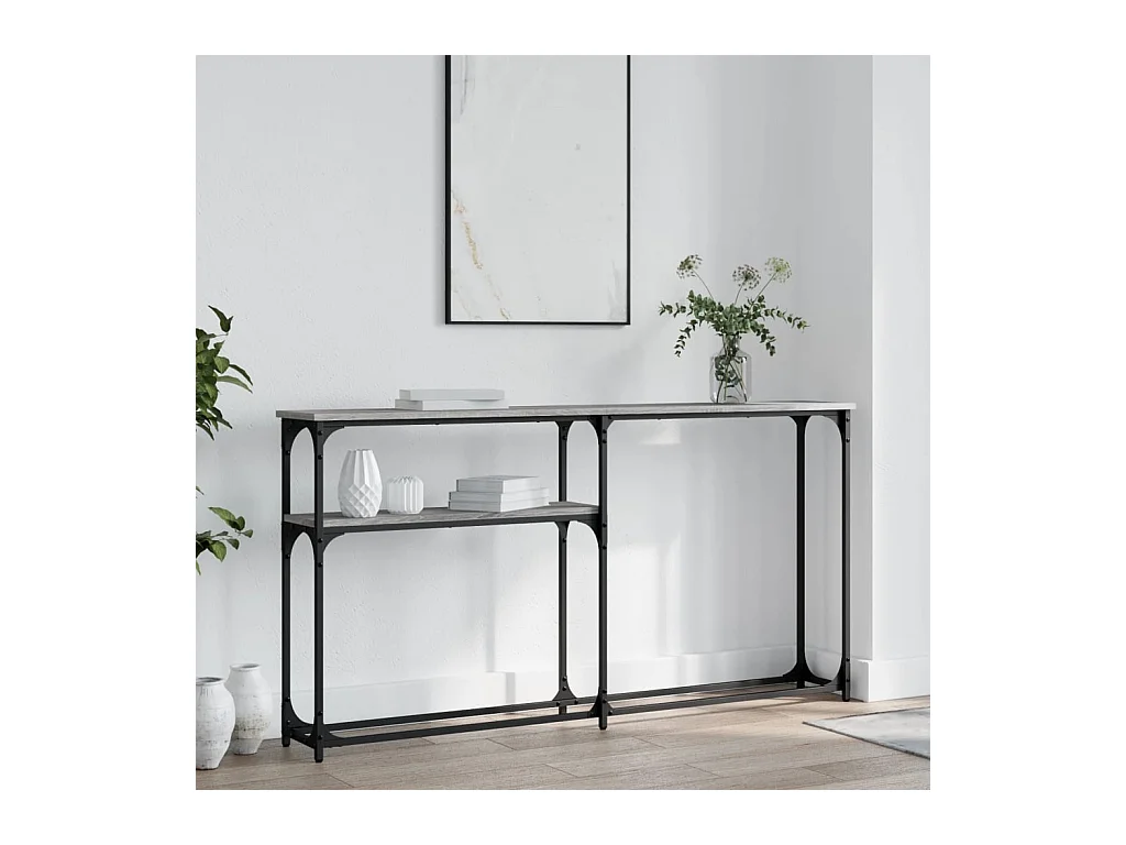 Table console sonoma gris 145x22,5x75 cm bois d'ingénierie